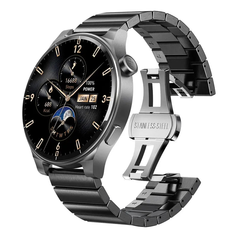 Reloj Inteligente Tozo S5 Unisex Pantalla Amoled De 1,43 Bcv Blanco Milanés Gris Oscuro