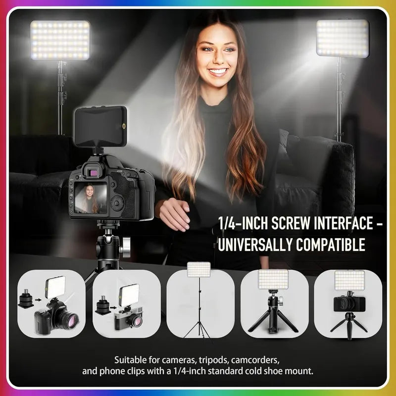 Luz Led Selfie Portátil Clip Y Zapata Recargable 2000mah Rgb
