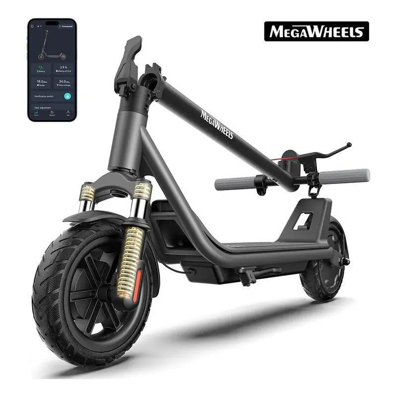Scooter Megawheels A1c Eléctrico 20km Doble Sistema Suspensi Negro