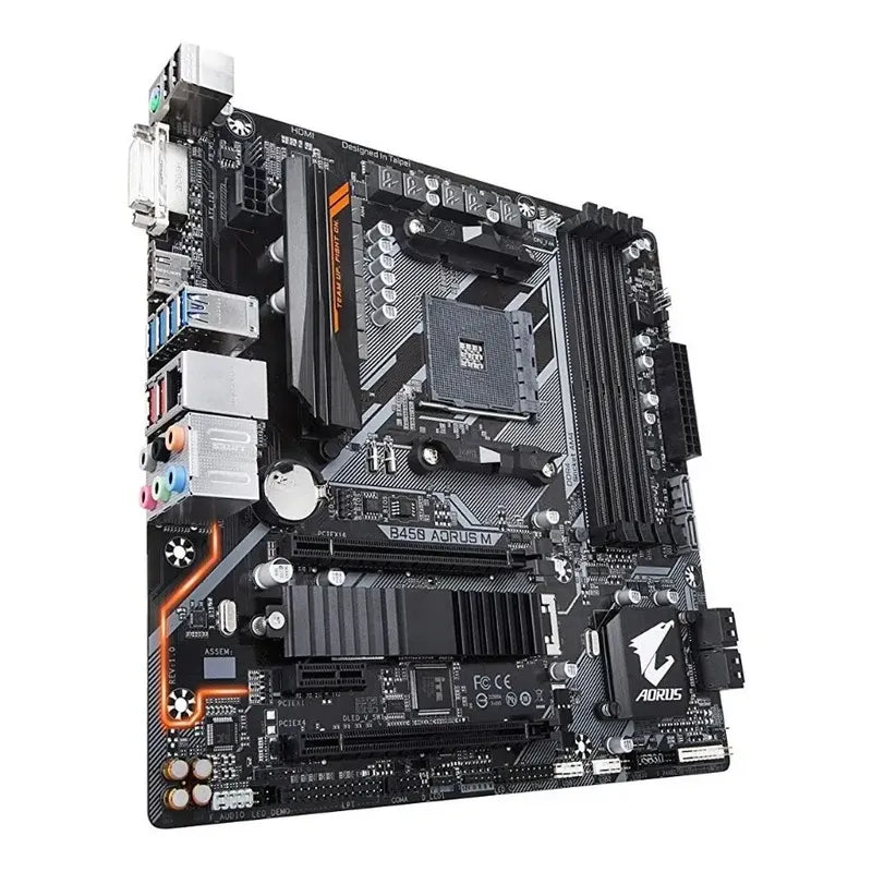 Tarjeta Madre Gigabyte B450 Aorus M Amd Ryzen Am4 M.2 Micro  Negro