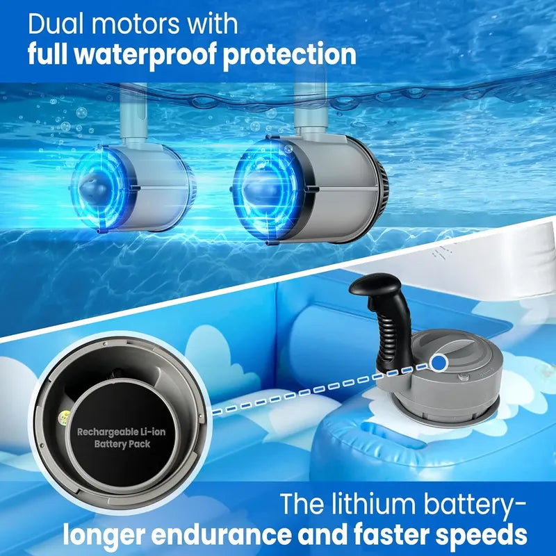 Flotador Motorizado Gigigo Eléctrico Recargable Con Toldo