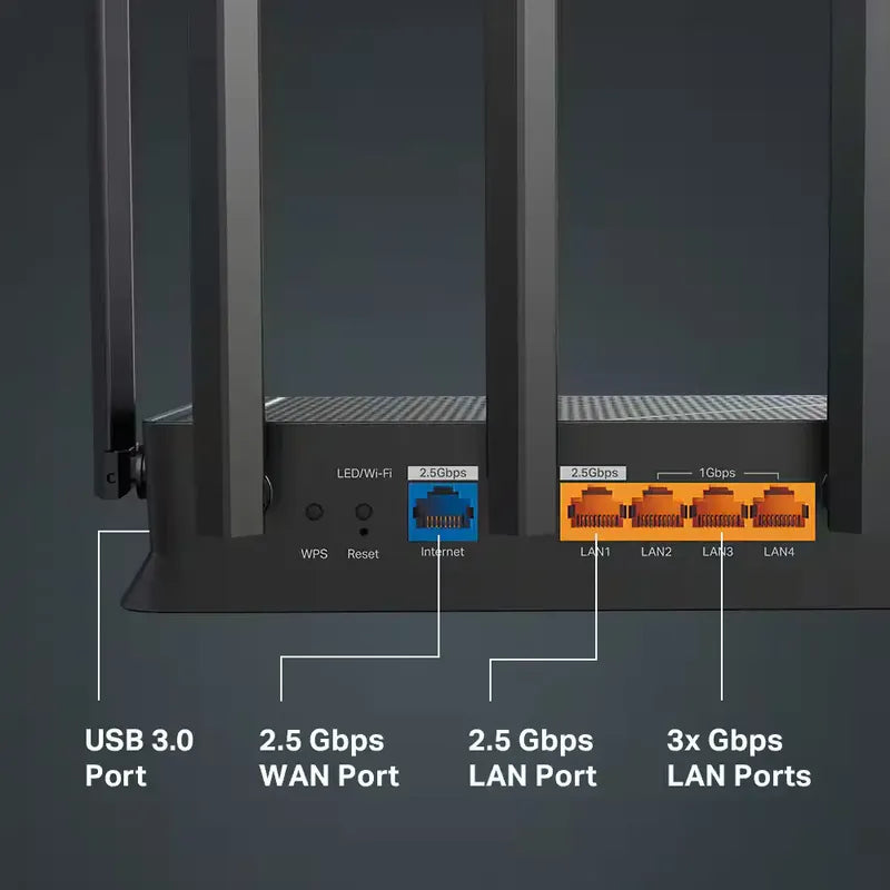 Router Tp-link Be6500 Dual-band Wi-fi 7 Puerto 2,5 Gpps