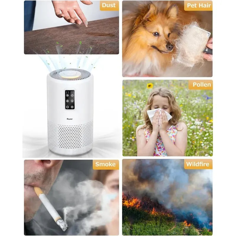 Purificador De Aire Vewior H13 True Hepa 150m2, Fragancia Blanco
