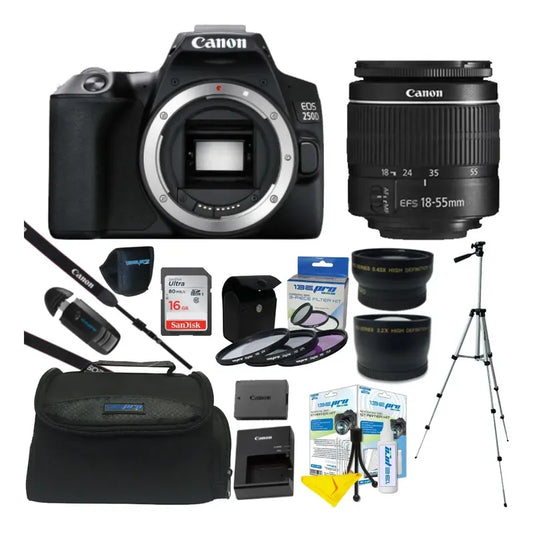 Camara Canon Eos 250d/rebel Sl3+ 18-55mm+ Bundle Kit