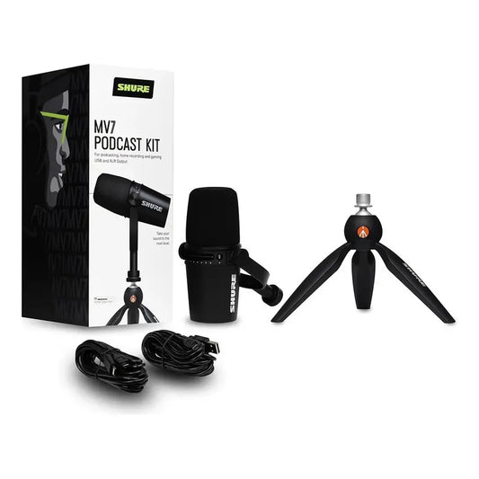 Micrófono Shure Mv7 Dinámico Podca Xlr/usb+ TriPod Manfrotto