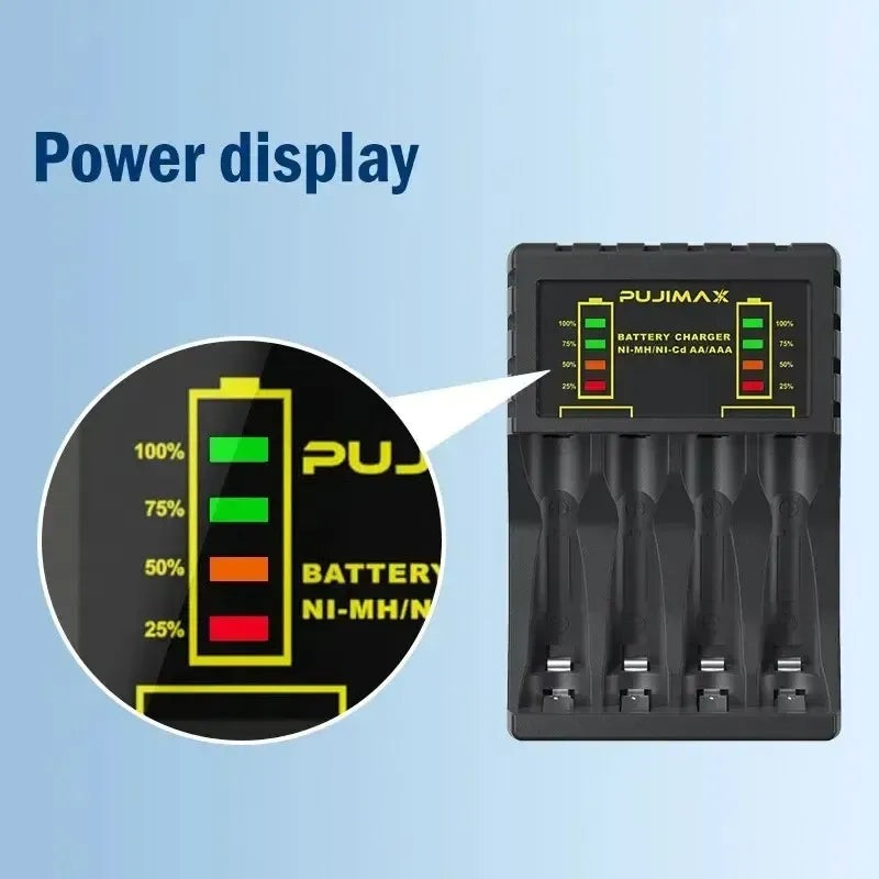 Cargador Baterías Pujimax Con Puertos Usb Tipo C Y Micro Usb