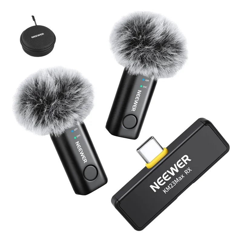Microfono Neewer Km23 Max Duo Wireless Usb C / Lightning Negro