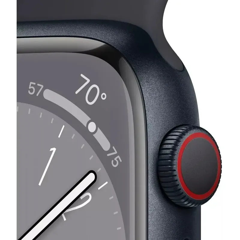 Apple Watch Series 8 Gps+ Celular Aluminio, Correa Deportiva Midnight Negro