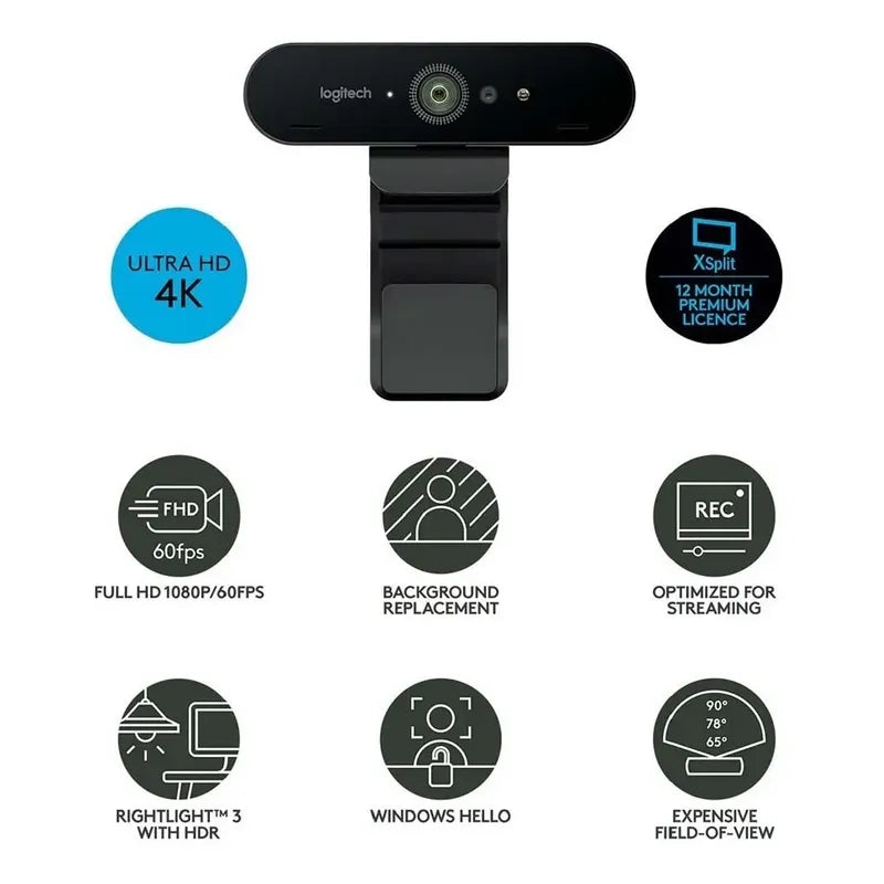 Cámara Web Logitech Brio Video Ultra Hd 4k  Negro