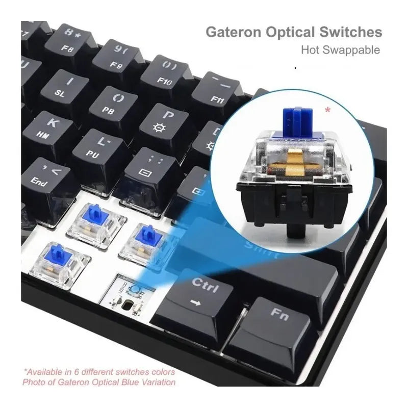Teclado 60% Mecánico Gk61 Gaming Rgb Switch Brown Pc Ps4