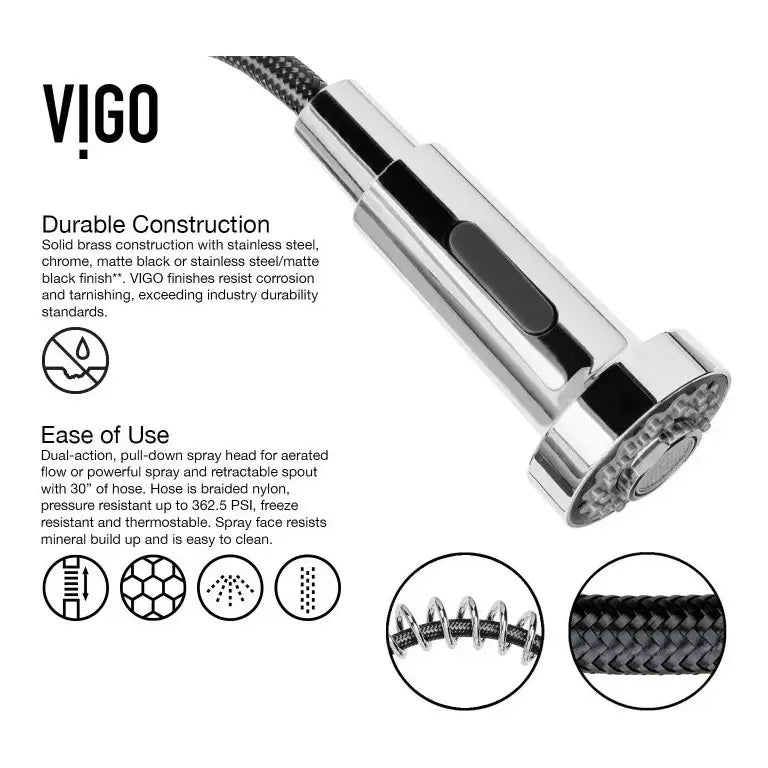 Llave Grifo Lavaplatos Vigo Cuello Extraíble Monomando Lujo