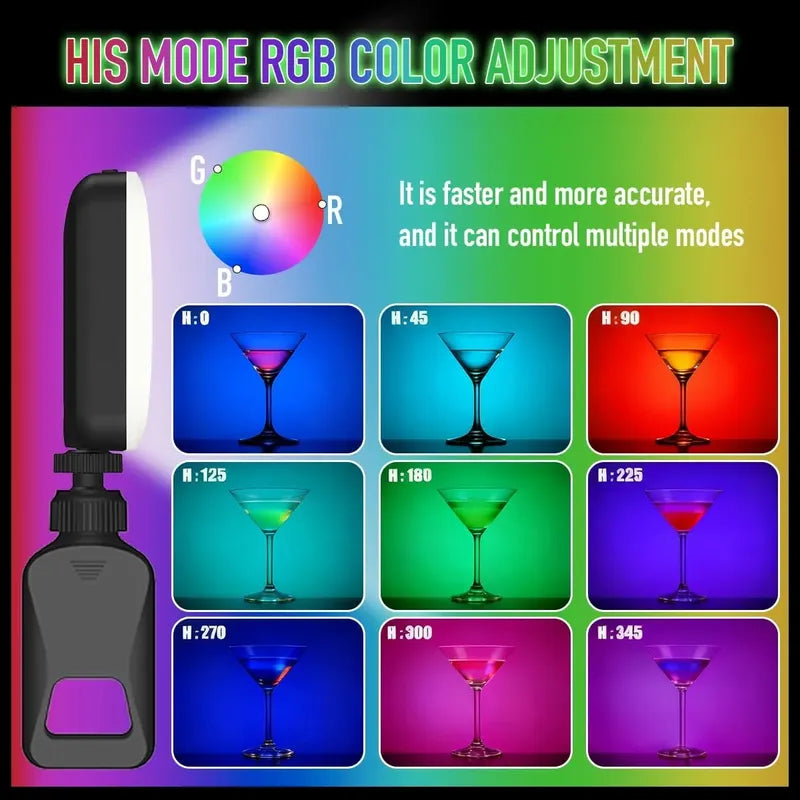Luz Led Selfie Portátil Clip Y Zapata Recargable 2000mah Rgb