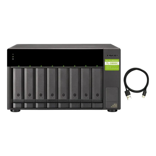 Servidor Qnap Tl-d800c De 8 Bahías Usb 3.2 Gen2 Tipo-c Negro