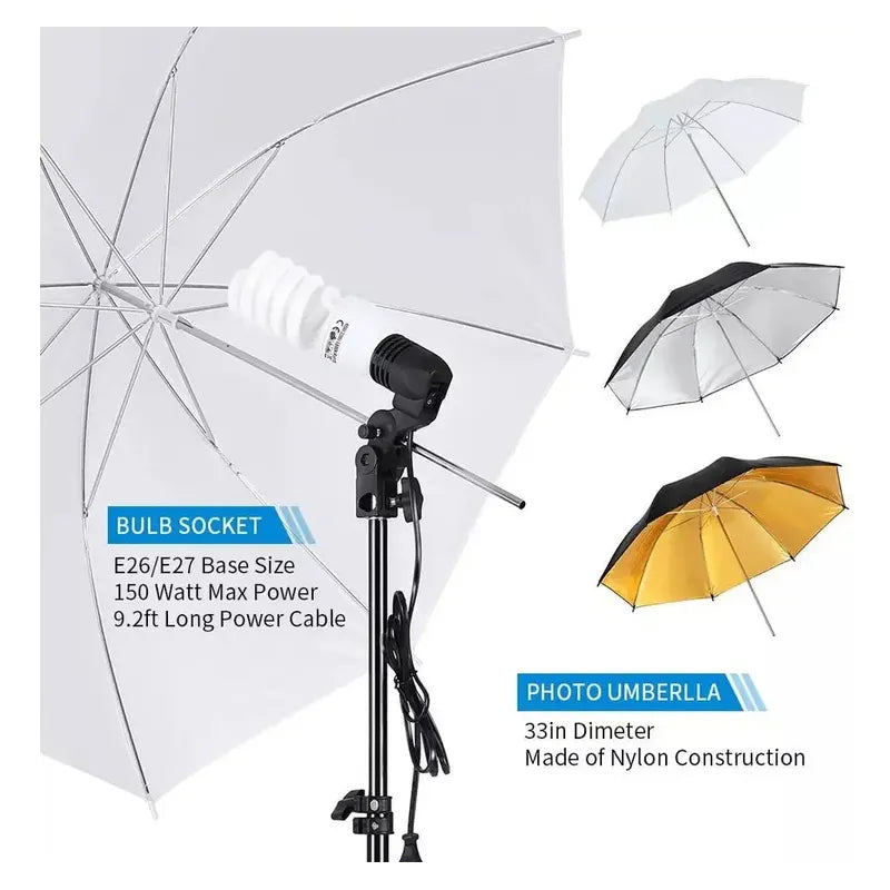Kshioe Kit Iluminacion Fotográfico 30 Pieza Softbox Umbrella