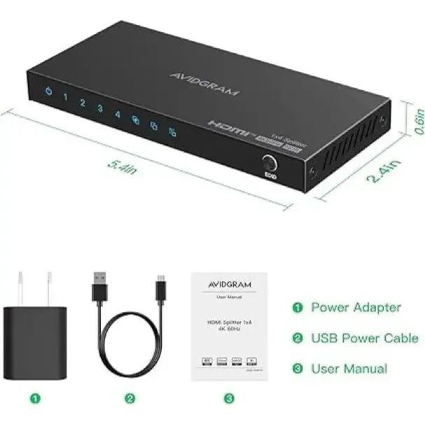 Avidgram Ag2sp14y Hdmi Splitter Negro 4k 1 A 4.