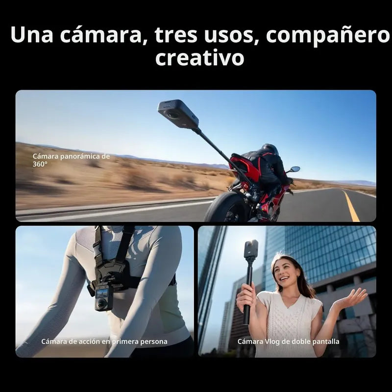 Cámara De Acción Dji Osmo 360 Essential Combo 8k 50fps Negro