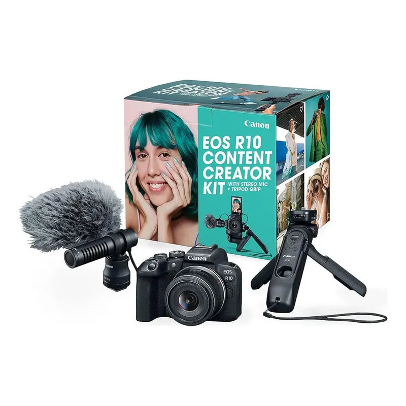 Camara Canon Eos R10+ Lente Rf-s 18-45mm Is Stm 4k Creator Negro